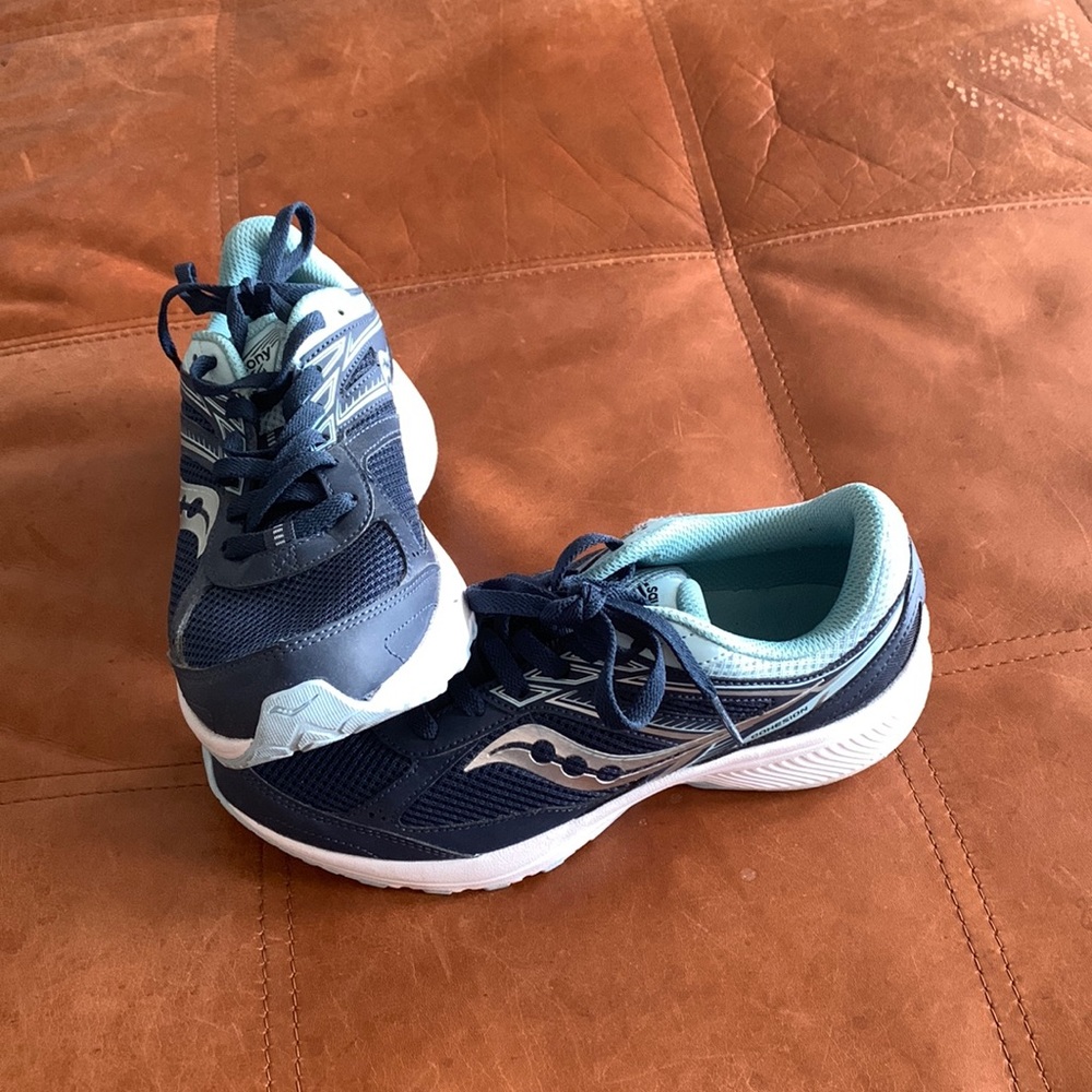 Saucony running shoes, blue and white!